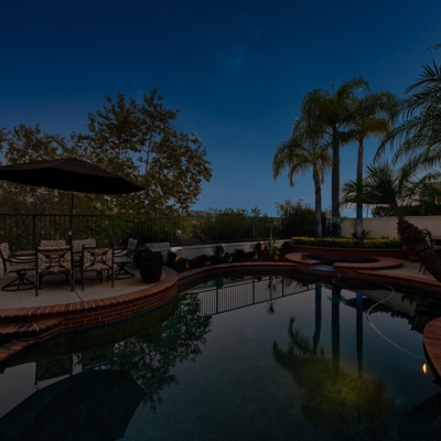 <h1>Orange County Backyard Darkness</h1><p>Before adding landscape lighting to your backyard..</p> Photo
